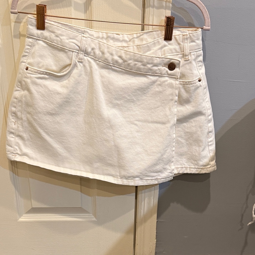 White Denim Skort
